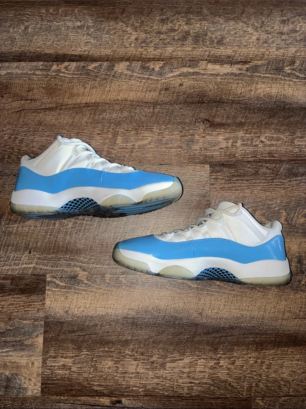 UNC Low 11s Jordan Low-Top Sneakers in White and Carolina Blue